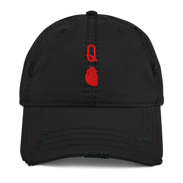 Tech Design \"Queen Of Quarantine\" Embroidered Cotton Dad Hat - Adjustable Unisex Baseball Cap, Black