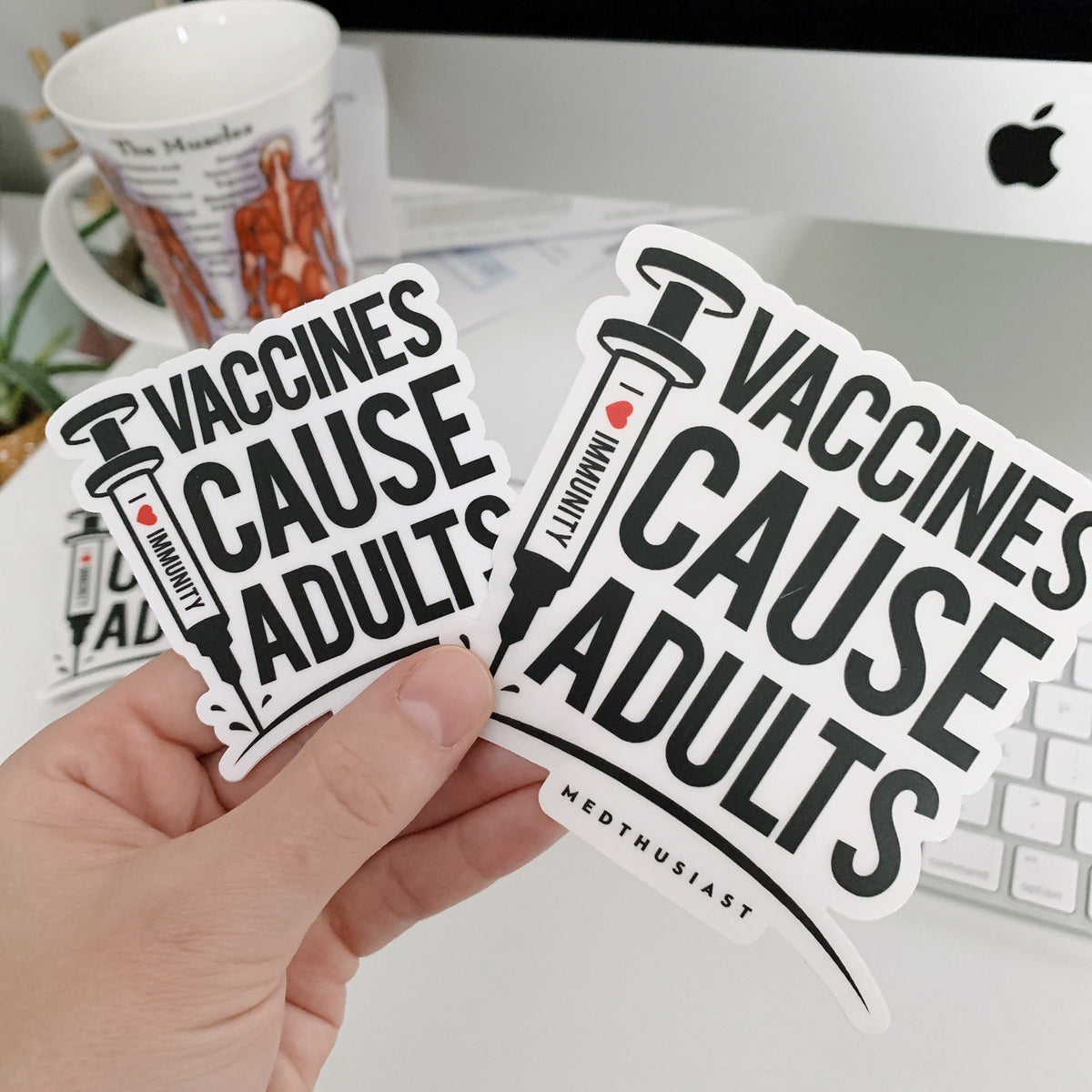 Vaccines Cause Adults vinyl decal