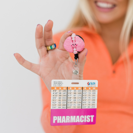 Retractable Badge Reel - Pharmacy Tech Kawaii Pill - Personalized Name -  Badge Holder : Office Products 