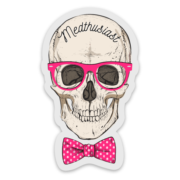 Medthusiast Skull Logo Sticker