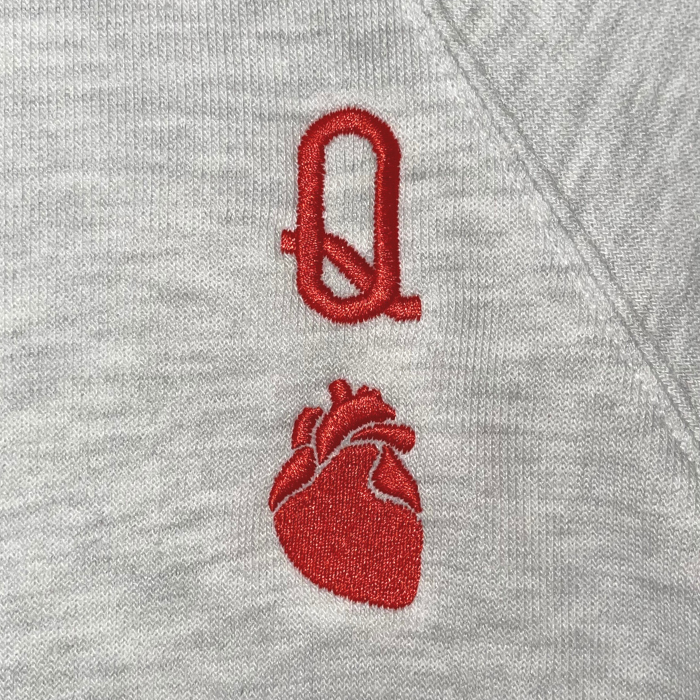Embroidered Queen of Hearts Raglan Sweatshirts